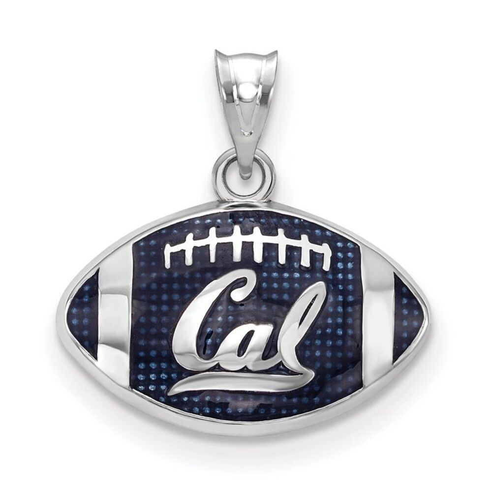 Sterling Silver U. of California Berkeley SM Enamel Football Pendant